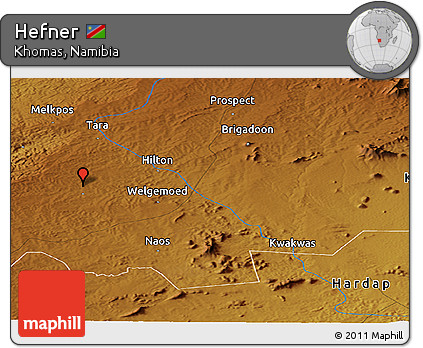 Physical Panoramic Map of Hefner