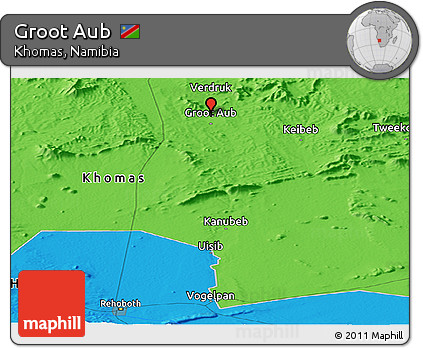 Political Panoramic Map of Groot Aub