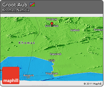 Political Panoramic Map of Groot Aub