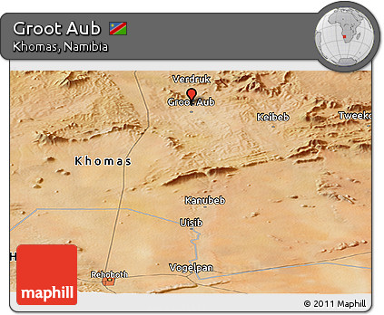 Satellite Panoramic Map of Groot Aub