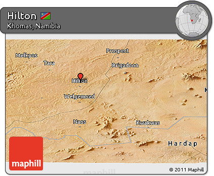Satellite Panoramic Map of Hilton
