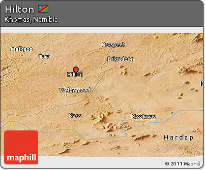Satellite Panoramic Map of Hilton
