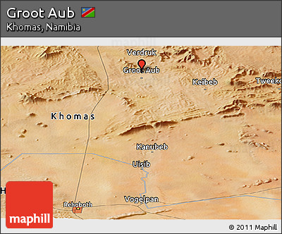 Satellite Panoramic Map of Groot Aub