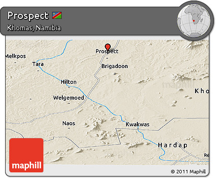 Shaded Relief Panoramic Map of Prospect