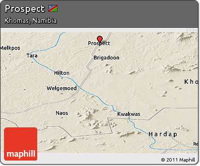 Shaded Relief Panoramic Map of Prospect