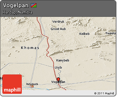 Shaded Relief Panoramic Map of Vogelpan
