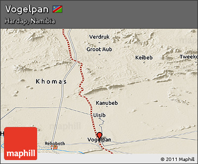 Shaded Relief Panoramic Map of Vogelpan