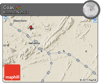 Shaded Relief Map of Coas