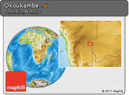 Physical Location Map of Okoukambe