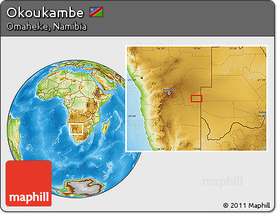 Physical Location Map of Okoukambe