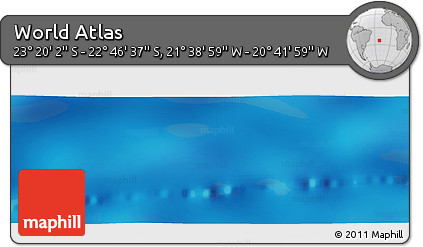 Physical Panoramic Map of the Area around 23° 3' 19" S, 21° 10' 29" W