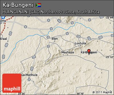 Shaded Relief Map of Ka-Bungeni