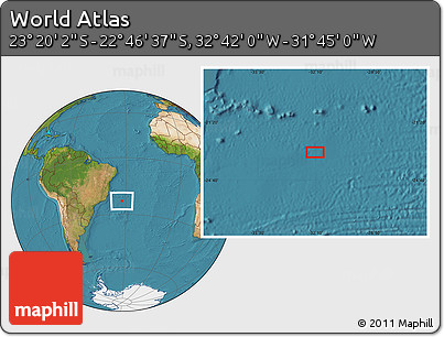 Satellite Location Map of the Area around 23° 3' 19" S, 32° 13' 30" W