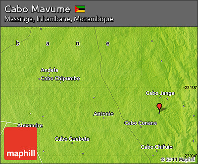 Physical Map of Cabo Mavume