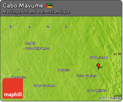 Physical Map of Cabo Mavume