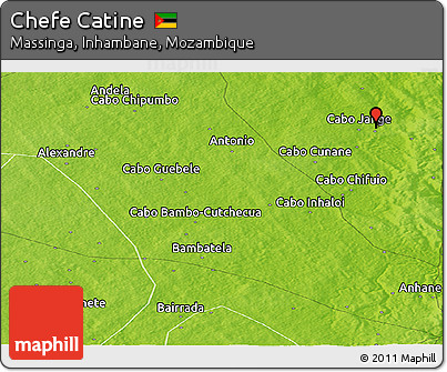 Physical Panoramic Map of Chefe Catine