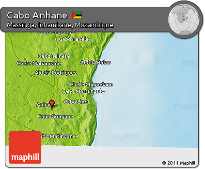 Physical 3D Map of Cabo Anhane