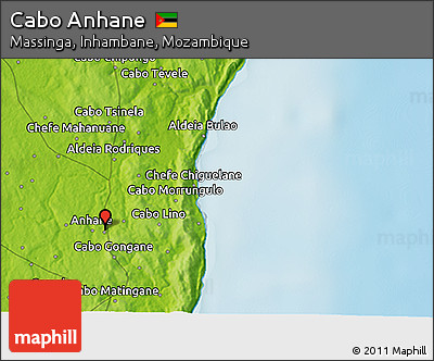 Physical 3D Map of Cabo Anhane