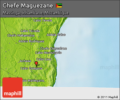 Physical 3D Map of Chefe Maguezane