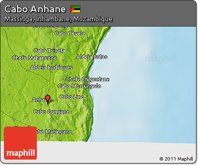 Physical 3D Map of Cabo Anhane