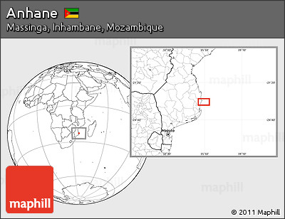 Blank Location Map of Anhane