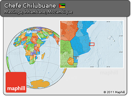 Political Location Map of Chefe Chilubuane