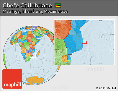Political Location Map of Chefe Chilubuane
