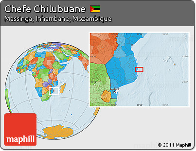 Political Location Map of Chefe Chilubuane