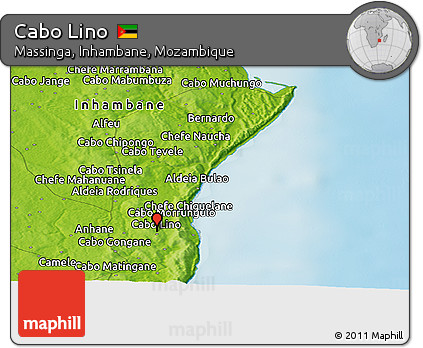 Physical Panoramic Map of Cabo Lino