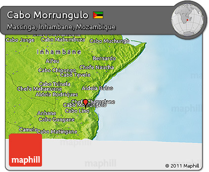 Physical Panoramic Map of Cabo Morrungulo