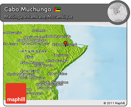 Physical Panoramic Map of Cabo Muchungo