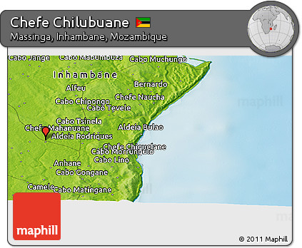 Physical Panoramic Map of Chefe Chilubuane