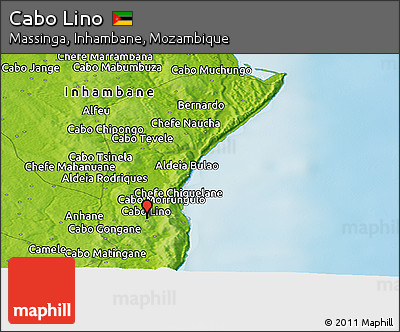 Physical Panoramic Map of Cabo Lino