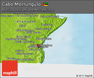 Physical Panoramic Map of Cabo Morrungulo