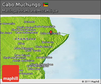 Physical Panoramic Map of Cabo Muchungo