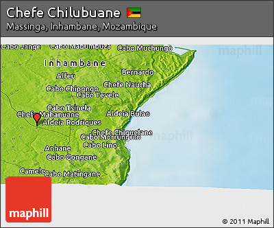 Physical Panoramic Map of Chefe Chilubuane