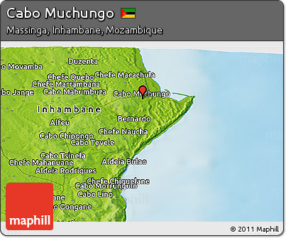 Physical Panoramic Map of Cabo Muchungo