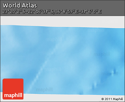 Physical 3D Map of the Area around 23° 3' 19" S, 36° 37' 30" E
