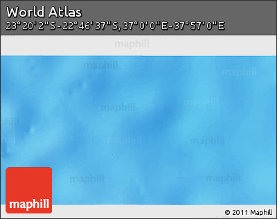 Physical 3D Map of the Area around 23° 3' 19" S, 37° 28' 30" E