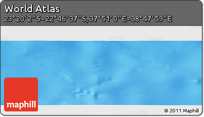 Physical Panoramic Map of the Area around 23° 3' 19" S, 38° 19' 30" E