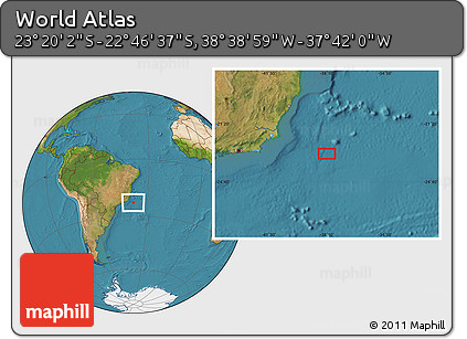 Satellite Location Map of the Area around 23° 3' 19" S, 38° 10' 29" W