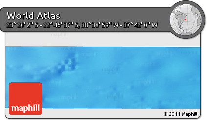 Shaded Relief Panoramic Map of the Area around 23° 3' 19" S, 38° 10' 29" W