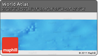 Shaded Relief Panoramic Map of the Area around 23° 3' 19" S, 38° 10' 29" W
