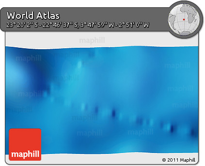 Physical 3D Map of the Area around 23° 3' 19" S, 3° 19' 30" W