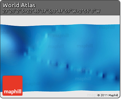 Physical 3D Map of the Area around 23° 3' 19" S, 3° 19' 30" W