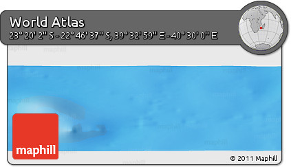 Physical Panoramic Map of the Area around 23° 3' 19" S, 40° 1' 29" E