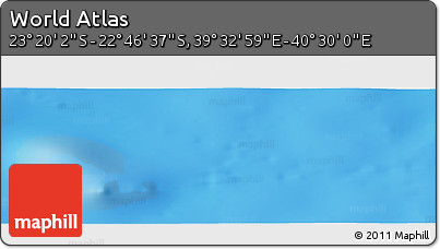 Physical Panoramic Map of the Area around 23° 3' 19" S, 40° 1' 29" E