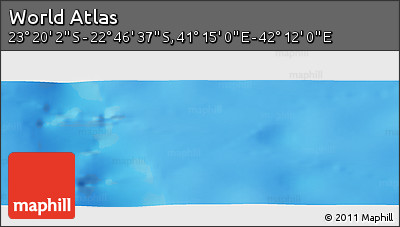 Physical Panoramic Map of the Area around 23° 3' 19" S, 41° 43' 30" E