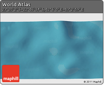 Satellite 3D Map of the Area around 23° 3' 19" S, 42° 34' 30" E