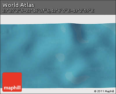 Satellite 3D Map of the Area around 23° 3' 19" S, 42° 34' 30" E